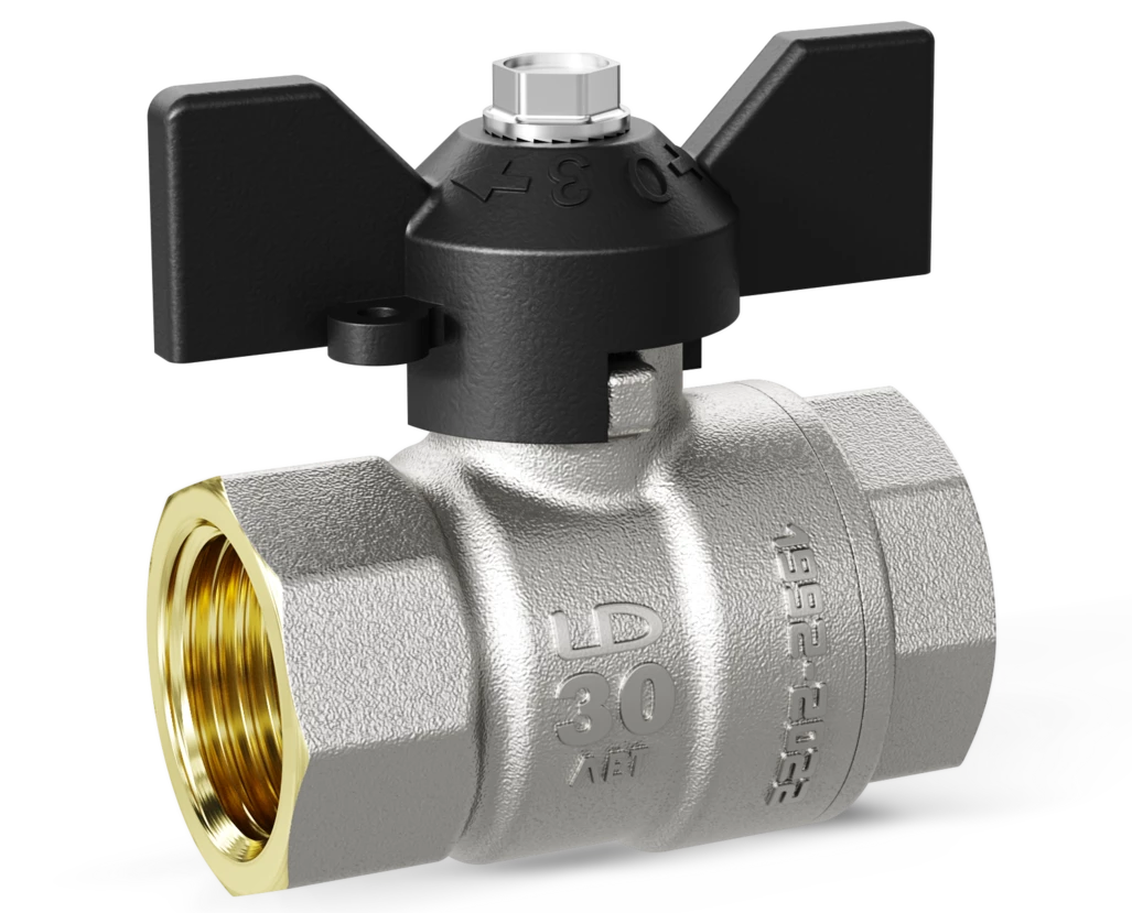 Кран шаровый латунныйLD Pride  вода ВР/ВР Ду 20 (3/4") Ру 40 бабочка 