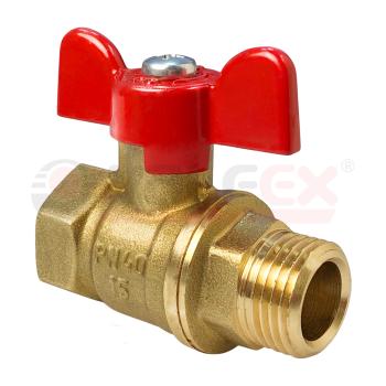 Кран шаровый латунныйVALFEX STANDART 11б27п1 вода ВР/НР Ду 15 (1/2") Ру 40 бабочка 